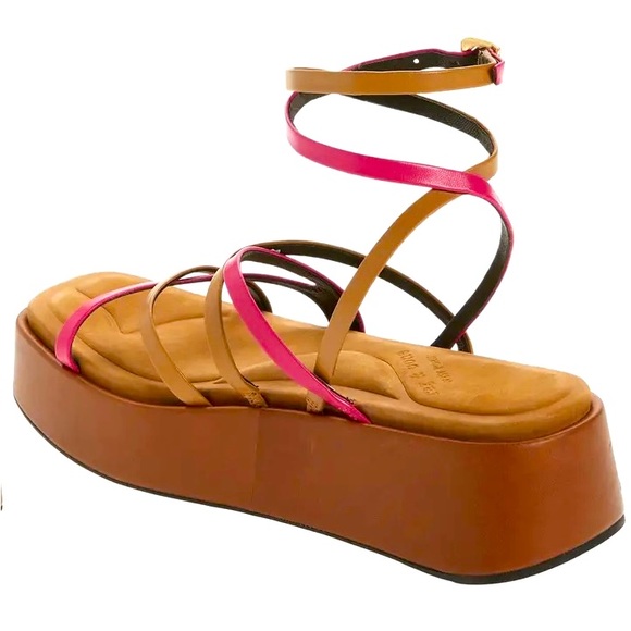 Rag & Bone Logan Platform sandal!   Size 9. Tan and Fuchia. NEW-Never been worn! - Picture 5 of 12